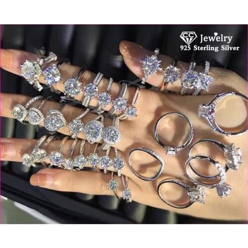 CC S925 Rings For Women CZ Diamant White Gold Plated Sliver Ring Fashion Wedding Engagement Bridal Jewelry Accessories Gift