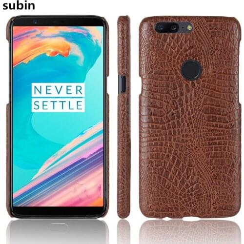 Subin For OnePlus 5T Case Retro Luxury Crocodile Skin Protective Cover For OnePlus 5T Five High Quality Phone Bag Case