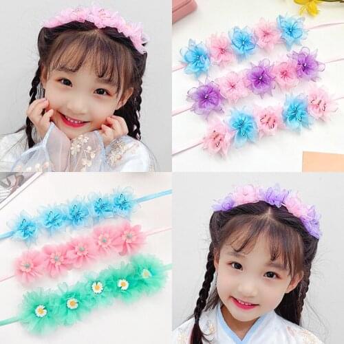 Childrens hair accessories, flowers, lace streamers, little girls, hair bands, baby hair bands, wreaths, head accessories, flow