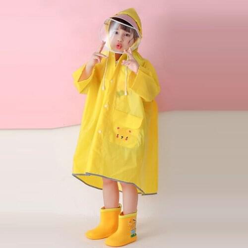 Kids Raincoat Waterproof Rain Poncho Clear Transparent Children kindergarten school Student Rainsuit Protective Poncho Covers