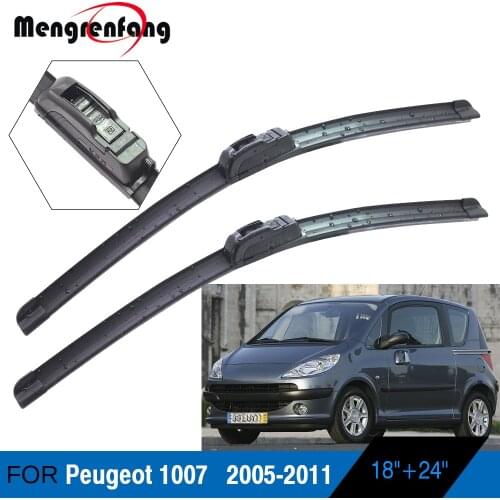 For Peugeot 1007 Car Front Windscreen Wiper Blades Soft Rubber Wiper J Hook Arms Accessories 2005 2006 2007 2008 2009 2010 2011