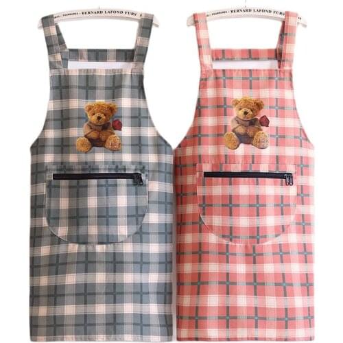 Cotton Apron Household Kitchen Cooking 2021 Sleeveless Breathable Lovely Lattice Strap Apron Bakery
