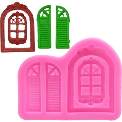 Cake Mold European Retro Doors Window Shape Cake Decorating Tool Kitchen Cake Chocolate Baking Accessories Silicone Molds