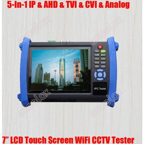 5-In-1 IP AHD TVI CVI CVBS Analog Camera HD CCTV Tester 7" LCD Touch Screen WiFi Wireless ONVIF PoE TDR Optic Power Multimeter