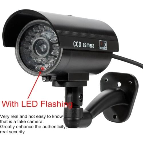 2pcs Dummy Fake Camera Waterproof Outdoor Indoor Home Security Surveillance Camera Bullet Flashing LED Light Support Dropshiping