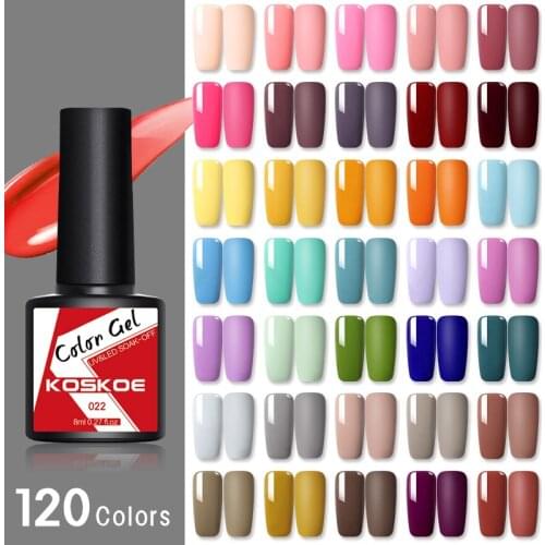 KOSKOE 8ml Gel Nail Polish Nail Art With Matt Base Top Coat Semi Permanant Gellak Nude Color Nail Gel Polish Varnish