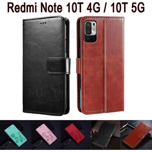 Note 10T Leather Phone Case For Redmi Note 10T 5G Cover Wallet Flip Stand Magnetic Card Etui Book On Xiaomi Redmi Note 10T Case