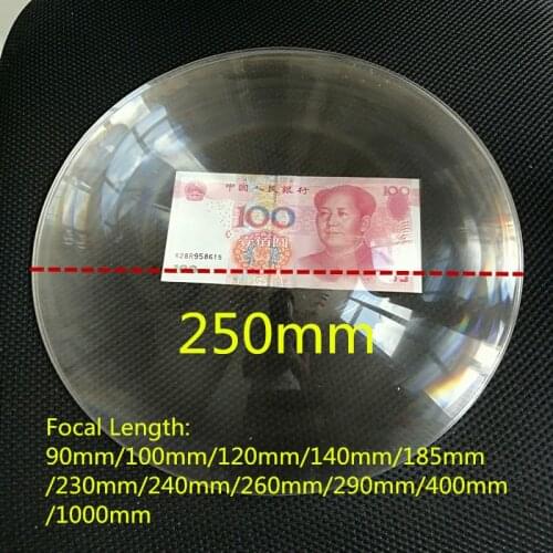 Diameter 250mm focal length 400mm 1000mm solar fresnel lens