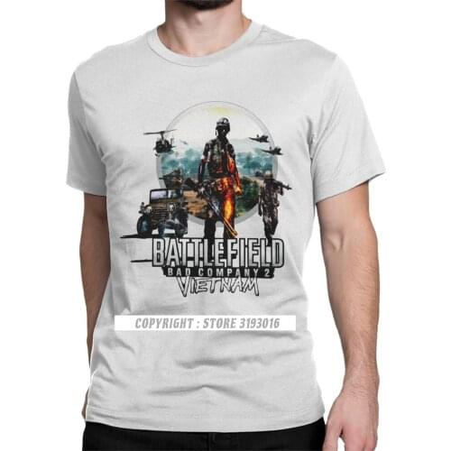 Men T Shirt Battlefield Bad Company 2 Vietnam Humor Tee Shirt Battle Field War Shooter Games Tshirt Crew Neck Streetwear Graphic