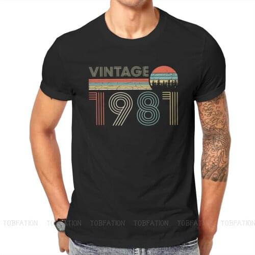 1981 40th Anniversary Mens TShirt Vintage Sun Individuality T Shirt Harajuku Streetwear New Trend