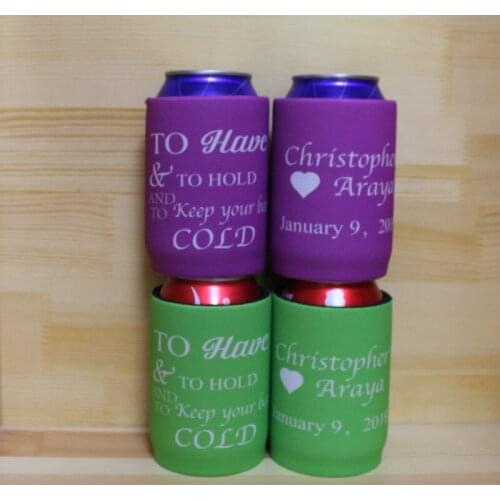 100pcs Neoprene Sleeve Bottle Can Cooler Wedding Gift Customize Logo Sublimate Stubby Holders Promotional Gift Custom Coolers