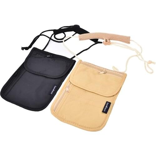 New Unisex Women Travel Storage Bag Money Coin Cards Passport Holder Neck Tickets Bag Pouch Money Purse Neck Purse Wallet