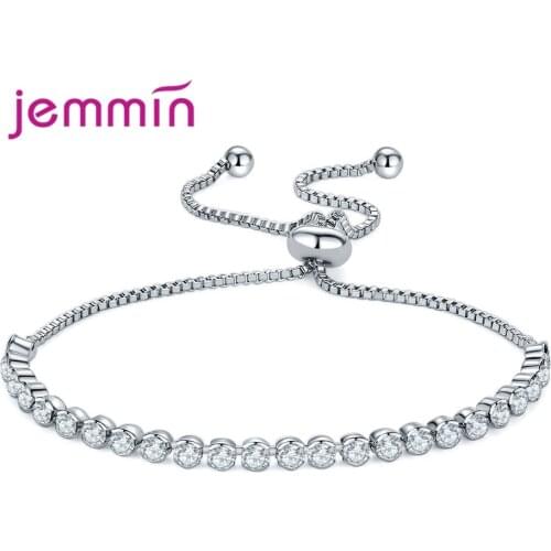 New Arrival 925 Sterling Silver Link Chain Bracelets Fine Jewelry Trendy CZ Cubic Zirconia Women Girls Anniversary Engagement