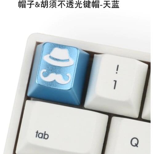 1pc Original height ESC Key Mechanical Keyboard Metal Keycap Personality Aluminium Alloy Key Cap Mustache hat Game Keycap