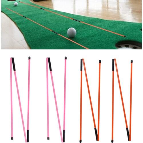 2 Pack 54" Golf Alignment Stick Putting Training Aid To Improve Golf Skills Ball Position Scores Swing Plane Trainer