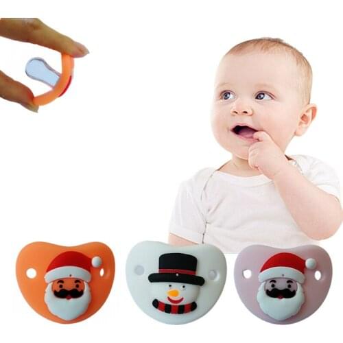 1pcs Christmas People Nipple Baby Pacifier Safe Infant Toddler Soft Silicone Anti-dust Lid Baby Teether Teat Dummy Soothers
