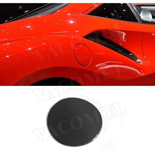 Dry Carbon Fiber Outside Oil Filler Door Fuel Tank Cap Cover for Ferrari 488 GTB 2015-2018 Car Accessories