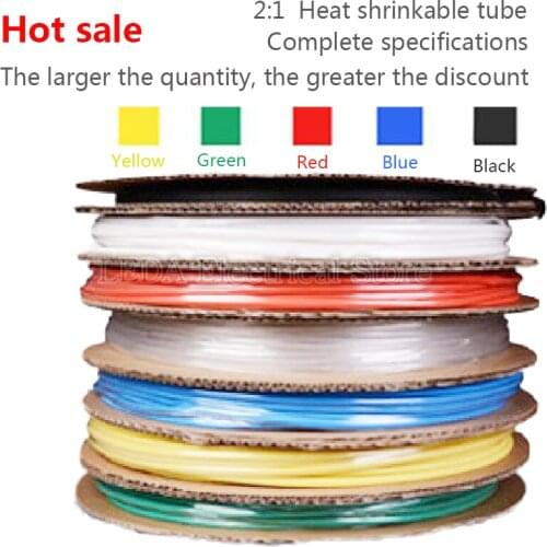 2:1 1mm 1.5mm 2mm 2.5mm 3mm 3.5mm 4mm 5mm 8mm 10mm 12mm 22mm 35mm 50mm 60mm 80mm 100mm Heat Shrink Tube Shrinking Tubing Wire