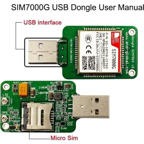 In stock！New original USB Dongle SIM7000G 4G LTE Cat4 module Testing Kit supports LTE CAT-M1,NB-LOT,GPRS and GNSS,Galileo,QZSS