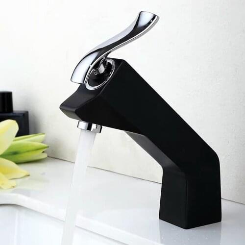 WZLY Basin Faucets White Brass Bathroom Black Basin Faucet Deck Mounted Cold Hot Water Sink Mixer Taps Torneira Free Shipping