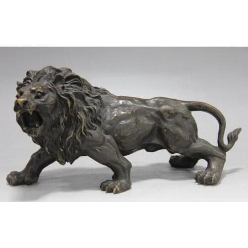 Xd 003426 China Bronze Copper Feng Shui talisman Evil Fu Foo Dog Lion Art Statue statuary