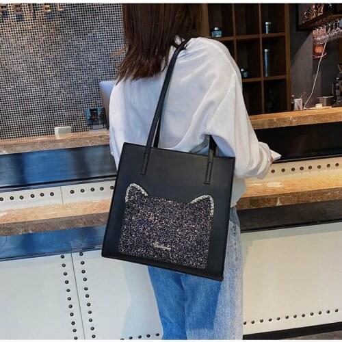 Womens Bag Korean Version Womens Tote Bag Bright Cartoon Animal Design Large Capacity Shopping Bag Single Shoulder Bag Handbag