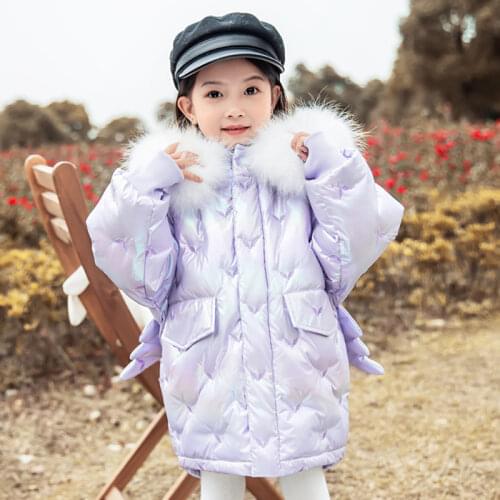Winter Girl Down ​Coat Hooded Parkas Windproof Kids Snowsuit Jacket Fur Collar Childrens Clothing Warm Baby Girl Clothes 2-6Y