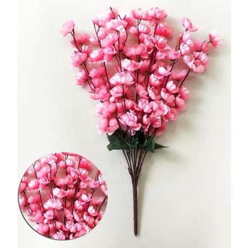 1pc 81 flower heads Simulation Peach Blossom Artificial Silk Flower Living Room Hotel Balcony Floor Decoration Flowers