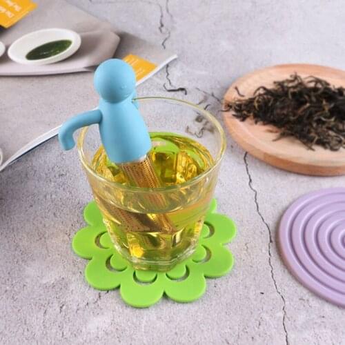 2pcs/set Tea Infusers Creative Stainless Steel Silica Gel Tea Strainers Lazy Tea Maker Separate Dreg Teaware Kitchen Tool