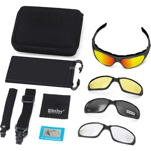 4 Lens Military Tactical Glasses Impact Resistant Army Shooting Airsoft Protective Glasses CS Hunting Hiking UV400 Sunglasses