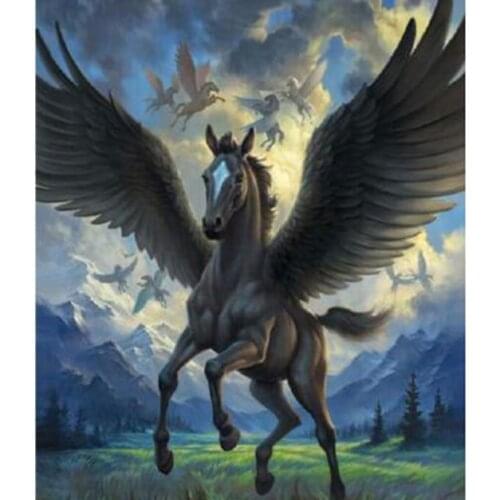5D DIY Diamond Painting Square Round Diamond Animal Painting Pegasus Picture Embroidery Cross Stitch Home Decoration Art WG2801