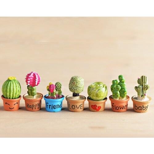 7Pcs 1:12 Dollhouse Succulent Plants Room Garden Micro Landscape Decoration