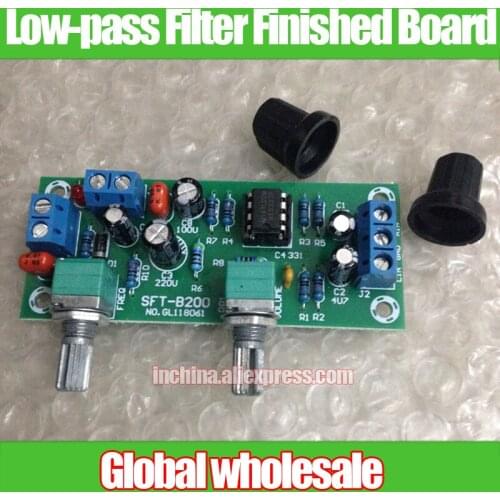 Free Shipping 1pcs Low-pass Filter Finished Board Subwoofer Crossover Board Deep Bass Single Supply DC10-24V for 2.1 System