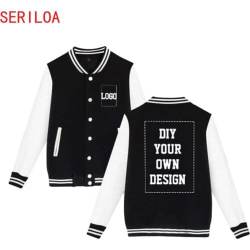 Custom DIY Baseball Jacket Sport Coat for Men Women Print LOGO/TEXT/PHOTO