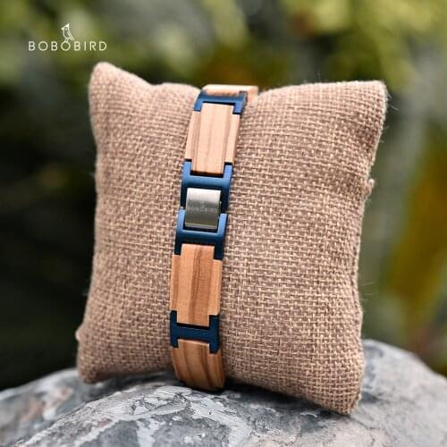 BOBO BIRD Wood Metal Man Bracelet Engraved Name Fashion Watch Bands Elegant Female Jewelry Anniversary Gift for Him Dropship