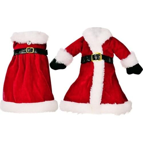 Christmas Wine Bottle Cover, Reusable Wine Sweaters Cover Dress For Holiday Party Xmas Table Home Decoration