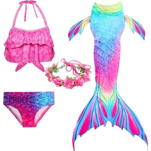 Kids Mermaid Tail With Monofin Swimmable Bikini sets Children Mermaid Tail Costume Cosplay mermaid tails for swimming
