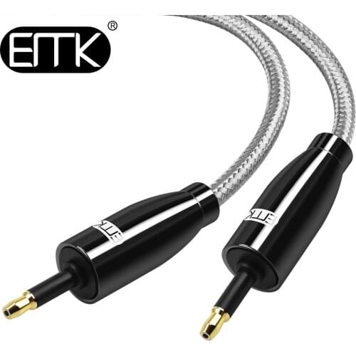EMK 3.5mm Mini Toslink to 3.5 Mini Optical Cable 3.5mm SPDIF Cable 3m 5m 8m 1.5m 1m Toslink Optical Audio Cable for Speaker DVD