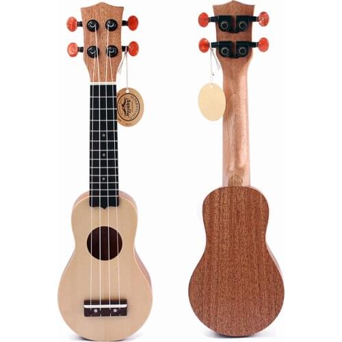 17 inch Wooden Ukulele Mini Hawaiian Guitar Musical Instrument for Music Lovers w/ bag for birthday christmas wedding gift