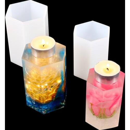 Candle Aromatherapy Silicone Epoxy Resin Mold DIY Hexagon Candles Crafts Jewelry Flower Specimen Casting Tools Home Decoration