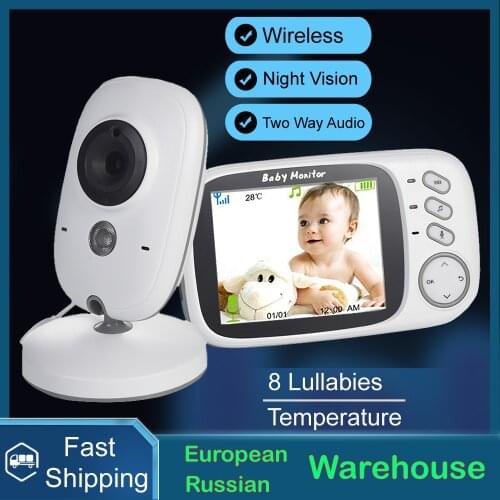 Ship From Europe Video Baby Monitor VB603 Wireless With 3.2 Inches LCD 2 Way Audio Talk Night Vision Security Camera Babysitter
