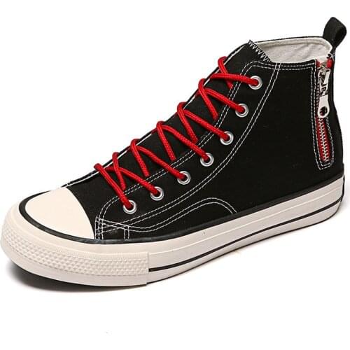 Man Canvas Shoes High Top Sneakers Wild Breathable Trendy Men Casual Shoes Spring/Autumn Flats Board Shoes Zapatillas De Deporte