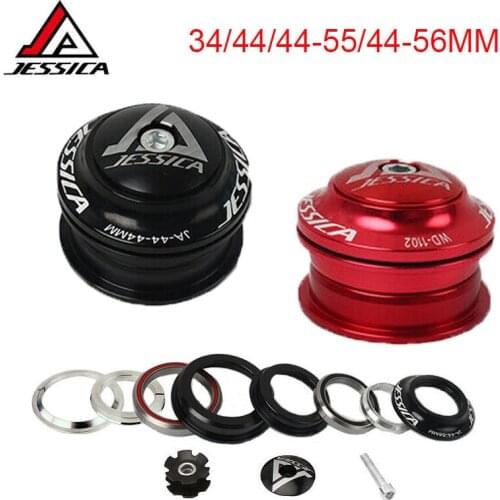 MTB Bicycle Tapered Headset 34/44/44-55/44-56mm Bearing headset Straight Tube Bike Accessories for 28.6mm Fork Frame