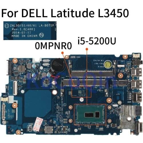 For DELL Latitude 3450 3550 L3450 L3550 I5-5200U Notebook Mainboard LA-B071P SR23Y Laptop Motherboard DDR3