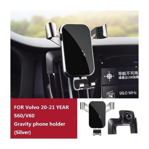 Metallic Car Phone Holder Air Vent Mount Clip Clamp Car Phone Holder for Volvo XC60 S90 S60 Accessories 2016 to 2021 year