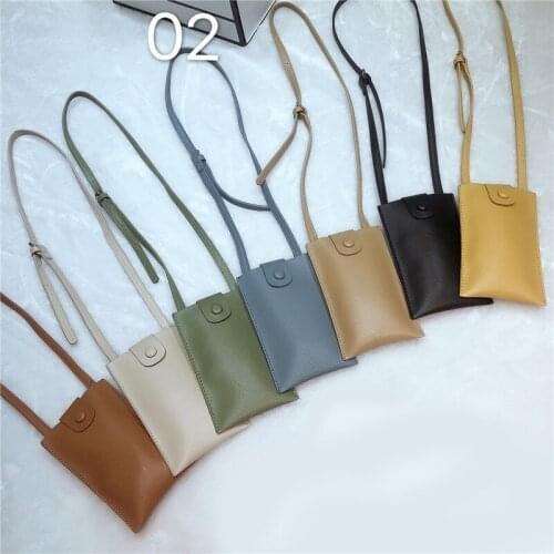2021 Mini Classic Small Leather Bag One Shoulder Messenger Bag Girl Mobile Phone Bag Solid Color Long Shoulder Strap Bags