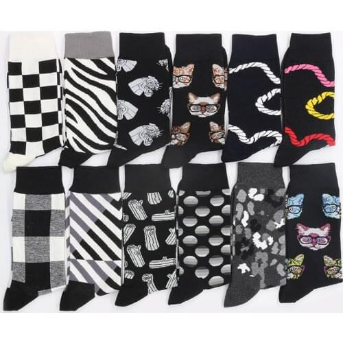 Mens Cotton Socks Gifts Sock Print Animal Cat Winter Funny Christmas Warm Womens Set From The Factory Dropshipping Contact Us