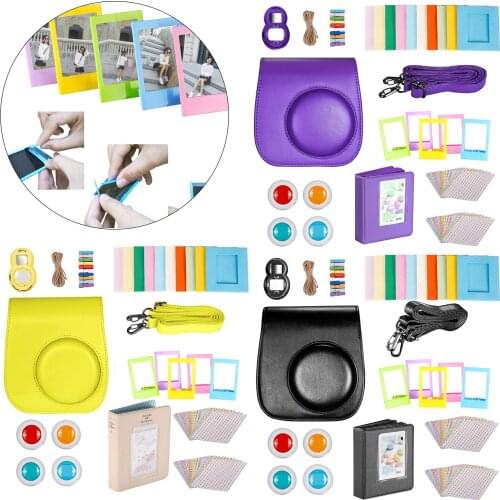 Colorful Bundle Set Accessories for Fujifilm Instax Mini 9/8/ 90/70 Camera, Accessory Include Film Sticker, Desk Frames, ing