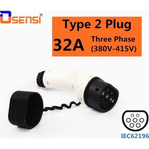 OSENSI Type 2 EV Charging Plug 32A Three Phase 380V-415V Electric Vehicle Charger Station Female Plug EVSE IEC 62196-2