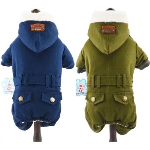 Dog Coat Pets Clothing Winter Warm Dog Clothes Jumpsuit Pet Outfit Roupa Cachorro Clothes for Small Dogs 2 Color XS S M L XL